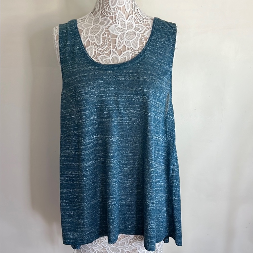 Infinity Raine Asymmetrical Blue Tank Top